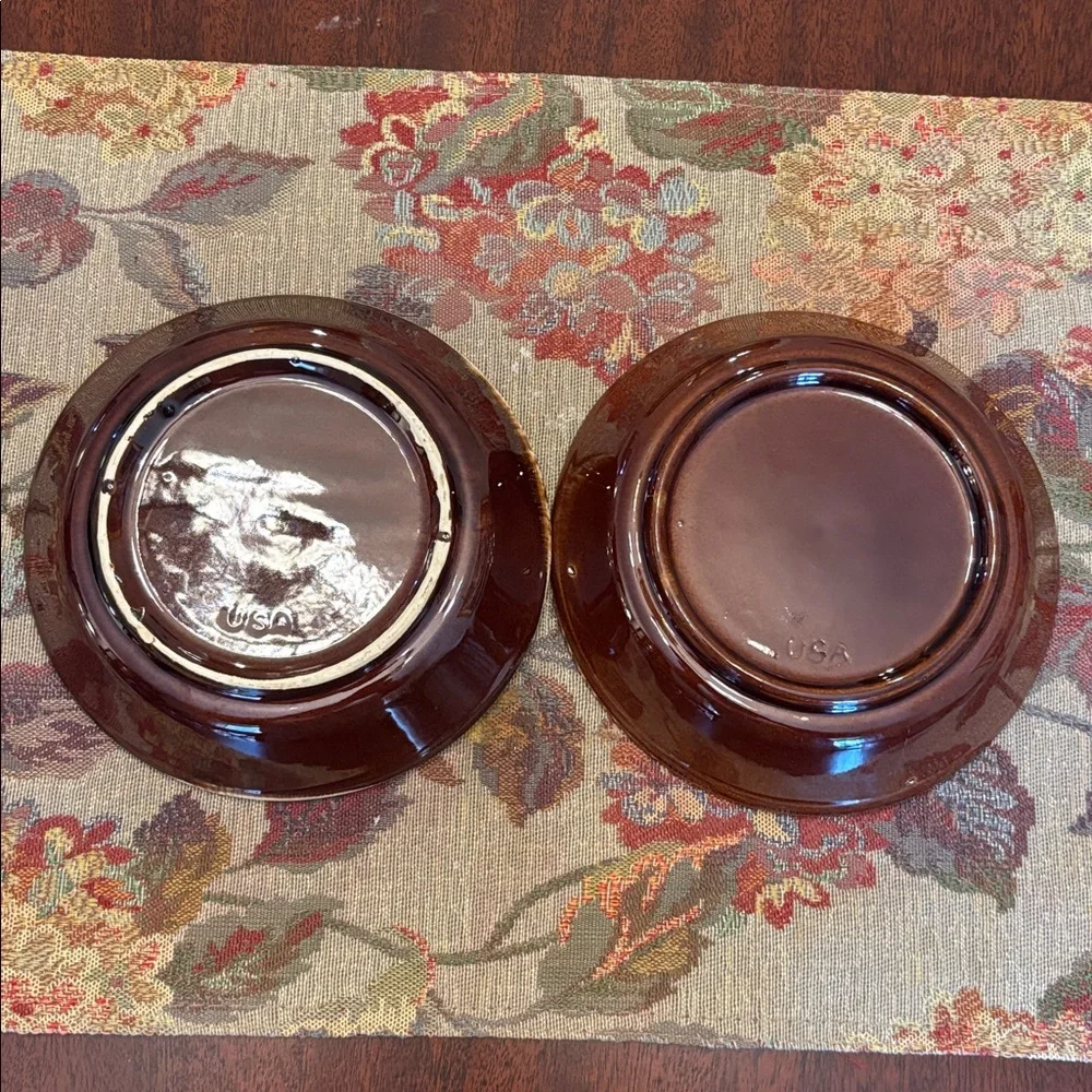 Mccoy Brown Drip Glaze Bowls Set of 2